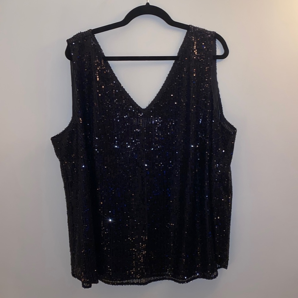 NWOT Ann Taylor Loft black sequin shell